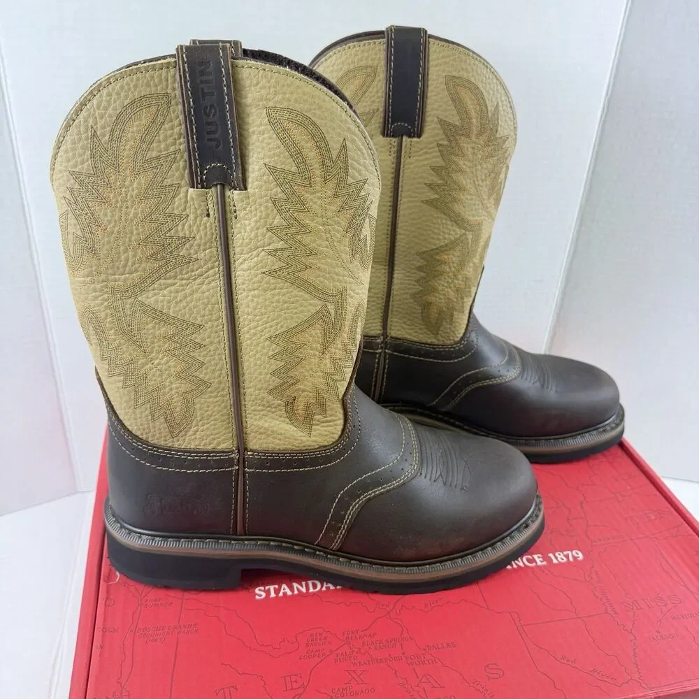 Justin Work-boots Superintendent Electrical Hazard Round Toe 10.5 D NIB